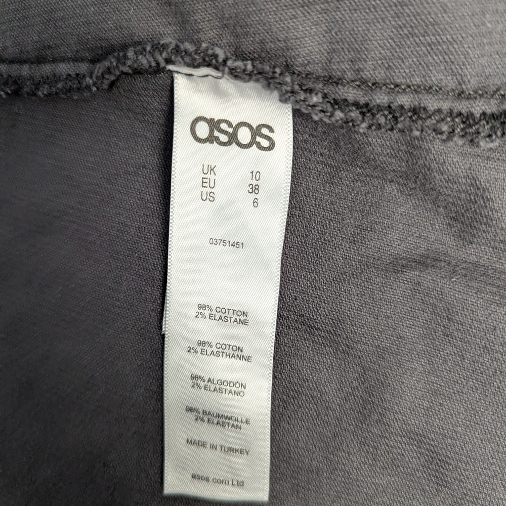 ASOS Denim Western Fitted Shirt Dress In Grey Cord - Picture 6 of 7